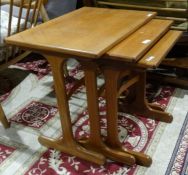 Mid-century modern G-Plan nest of three coffee tables in teak