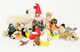 Royal Worcester Crownware cups and saucers, further assorted chinaware, soft toys and dolls (2