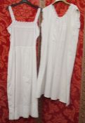 Four Victorian and later nightgowns to include a broderie anglaise nightdress and the three