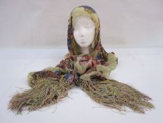 Devoré chiffon and velvet shawl