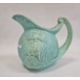 Sylvac-style pottery sailing galleon jug with scroll handle, mottled turquoise ground, 19.5cm high - Image 3 of 5