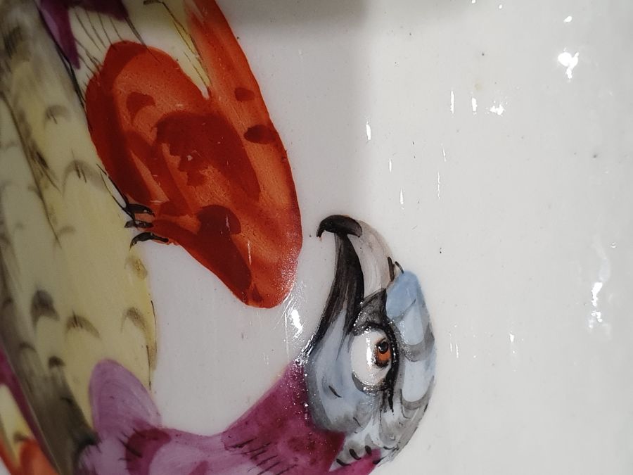 19th century continental tureen, oval with fluted gilt finial, the ogee cover with osier border, the - Image 14 of 18