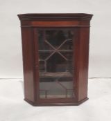 Mahogany wall-hanging corner bookcase