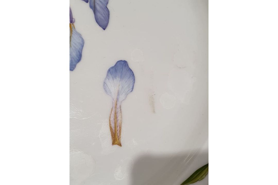 Royal Copenhagen 'Flora Danika' plate 'Iris Spuria L', no.3526 with pierced gilt serrated border, - Image 5 of 8