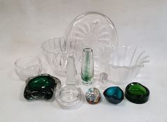 Villeroy & Boch clear glass footed bowl, a Villeroy & Boch glass model of an owl, a Dartington poppy