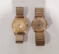 Gent’s Omega rolled gold wristwatch with circular dial (case worn) and the expanding strap and a