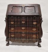 20th century Eastern-style bureau of three drawers, raised on claw and ball feet