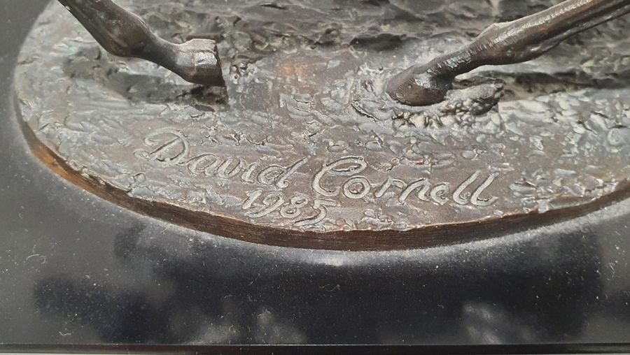 David Cornell bronze sculpture 'Champion Finish': featuring Lester Piggott on Nijinsky dated 1985, - Image 2 of 6