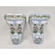 Pair 19th century continental porcelain wall brackets, each with foliate scroll base, relief - Image 1 of 3