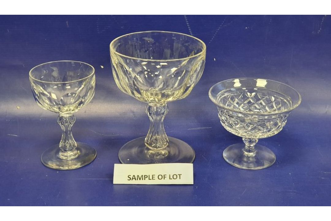 Set of five Stuart crystal sundae dishes and assorted cut drinking glasses to include wine - Image 1 of 2