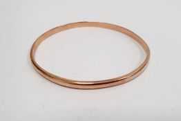 9ct gold bangle, plain, 5g approx.