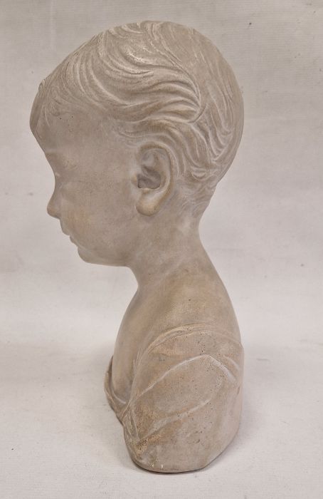 Pottery bust of the Christ Child after Desiderio da Settignano, 30cm high x 27cm wide - Image 2 of 3