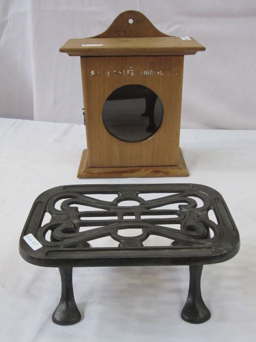 20th century metal wall bird feeder decorated with elephants, birds and horse silhouettes. 57 x - Image 2 of 2