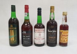 Bottle of Leacocks Saint John Reserve Verdelho Madeira 75cl, a bottle of Harveys Eleven Sherry 70cl,