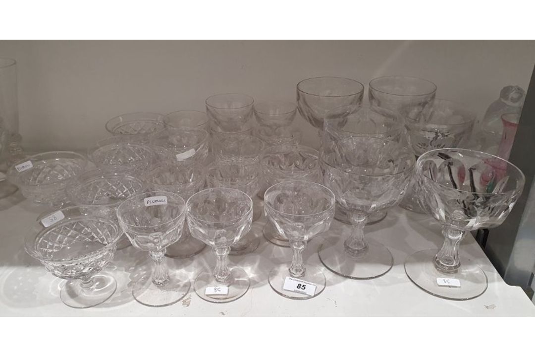 Set of five Stuart crystal sundae dishes and assorted cut drinking glasses to include wine - Image 2 of 2