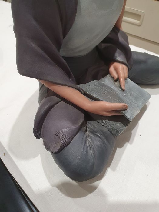 Two Manrique Lanzerote tile pictures and Spanish 'Elisa' resin figure of girl seated with books - Image 31 of 46