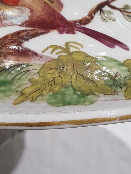 19th century continental tureen, oval with fluted gilt finial, the ogee cover with osier border, the - Image 7 of 18