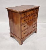 20th century walnut and satinwood strung four-drawer chest, on bracket feet, 68cm x 77cm Condition