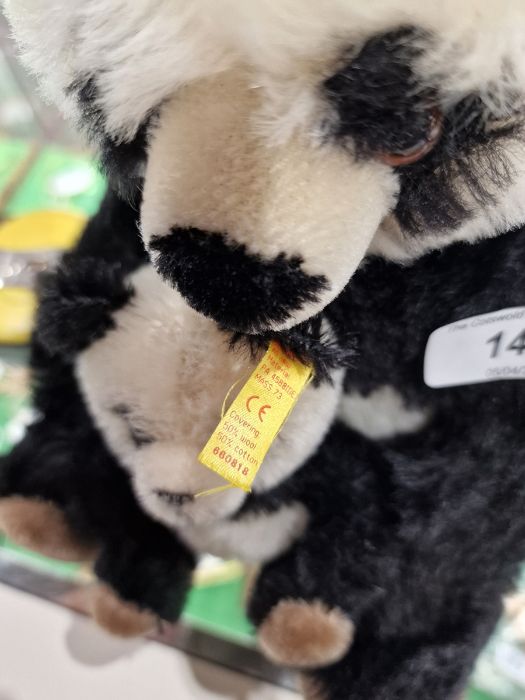 Steiff handmade mohair Cha Cha Panda mother and cub bear with certificate of authenticity and dust - Image 5 of 7