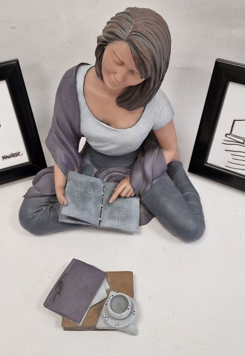 Two Manrique Lanzerote tile pictures and Spanish 'Elisa' resin figure of girl seated with books - Image 2 of 46