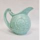 Sylvac-style pottery sailing galleon jug with scroll handle, mottled turquoise ground, 19.5cm high - Image 1 of 5