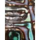 Poole pottery 'Delphis' circular plate, abstract turquoise multi-coloured with red border and - Image 7 of 19