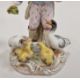 19th century Meissen figure of boy feeding ducks, on gilt scroll decorated circular base, 12cm - Image 3 of 14