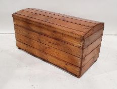 20th century pine dome-top trunk, 103cm x 52.5cm