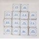 14 blue and white delft tiles, each of two figures, within circle to include wrestling and - Image 1 of 5