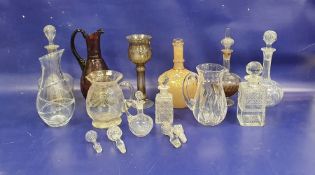 Jasper Conran for Waterford cut glass carafe, etched 'The George Edwards' to body, 26.5cm, a