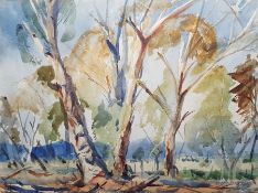 Rupert Richardson (Australian) (1929-2013) Watercolour Trees in the outback, signed lower right,