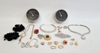 Georg Jensen barometer and Georg Jensen thermometer (9.5 cm diameter) in brushed steel casing and