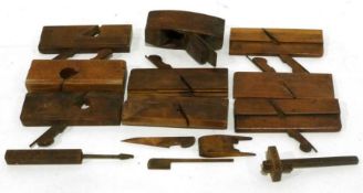 Collection of vintage planes, some named, to include A Mathieson & Sons Glasgow, Moseley & Sons