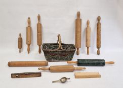 Vintage kitchenalia to include assortment of wooden rolling pins