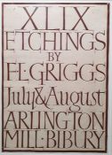 20th century school 'XLIX Etchings by F.L. Griggs July and August Arlington Mill, Bibury' poster,