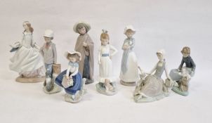 Lladro figure of girl in Renaissance-style dress,