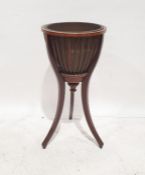 19th century mahogany and inlaid jardiniere on sabre legs, 74cm x 34cm