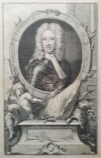 After Godfrey Kneller Engraving  J. Houbraken Charles Mordaunt, Earl of Peterborough, 36cm x 22cm