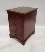 20th century two-drawer filing cabinet with leatherette inset top, on bracket feet, 76cm x 49cm x