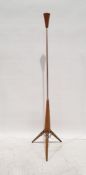 Mid-century modern teak and steel standard lamp