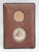 Miniature oil on ivory Head and shoulders of young girl, circular with seed pearl border and another