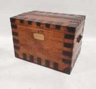 Oak and iron-bound chest marked to inside 'Mappin