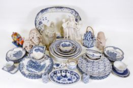 Three MF&Co jugs, various models of pigs and various chinawares (3 boxes)