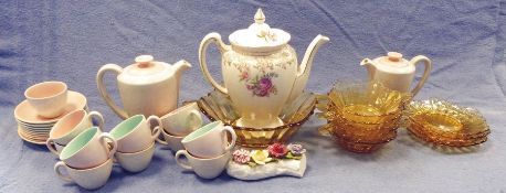 One box mixed china and glassware to include part tea set etc.