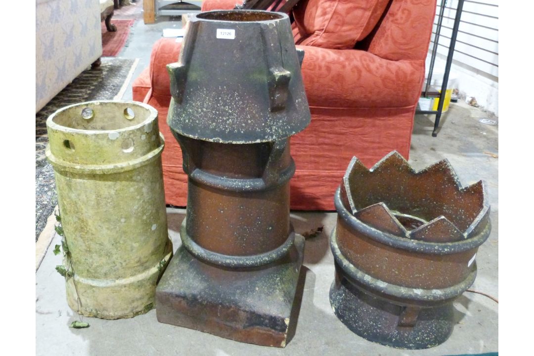 Three stone chimney tops (3) - Image 1 of 2