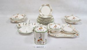 Mid 20th century Devonware Fieldings pottery to include biscuit barrel, small covered tureen, teapot