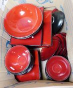 Pair of modern Chinese vases, a J Broadhurst ironstone Constable series teapot, dinner plates,