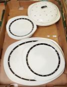 Midwinter Stylecraft part dinner service, white ground with black spots