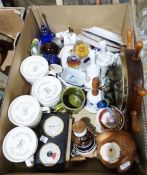 Stuart crystal jug, another Stuart crystal smaller jug, a Royal Doulton decanter in the form of a