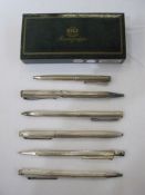 Dunhill silver-coloured metal pen, a Caran D'Ache silver-coloured metal pen, a Montegrappa silver